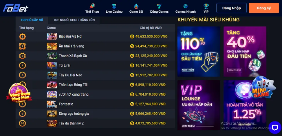 Trò chơi Slot Games (Nổ Hũ) tại rio66 nhà cái